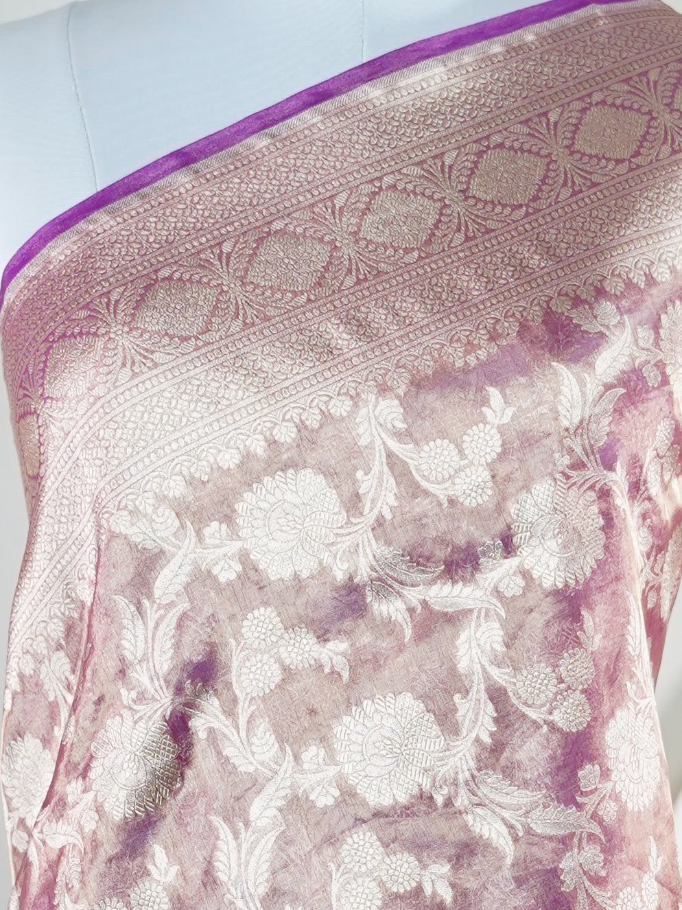 Katan Pink 100% Pure Tissue - Manoranjitham Weaves - Handloom Store