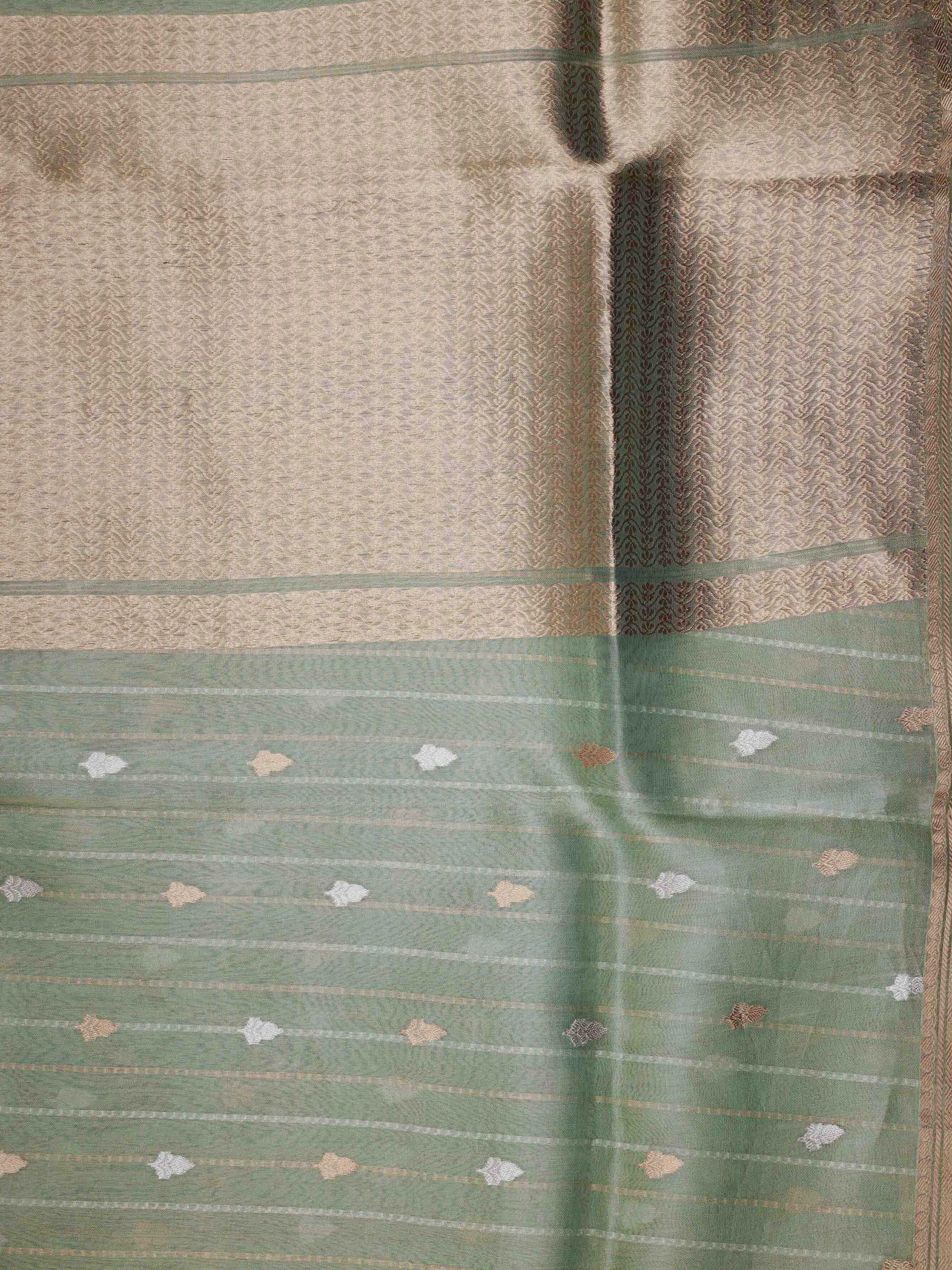 Tissue Powder Blue 100% Pure Tissue - Manoranjitham Weaves - Handloom Store