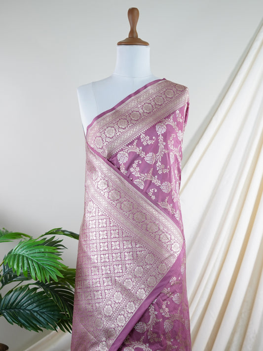 Katan Dark Red 100% Pure Katan Silk - Manoranjitham Weaves - Handloom Store