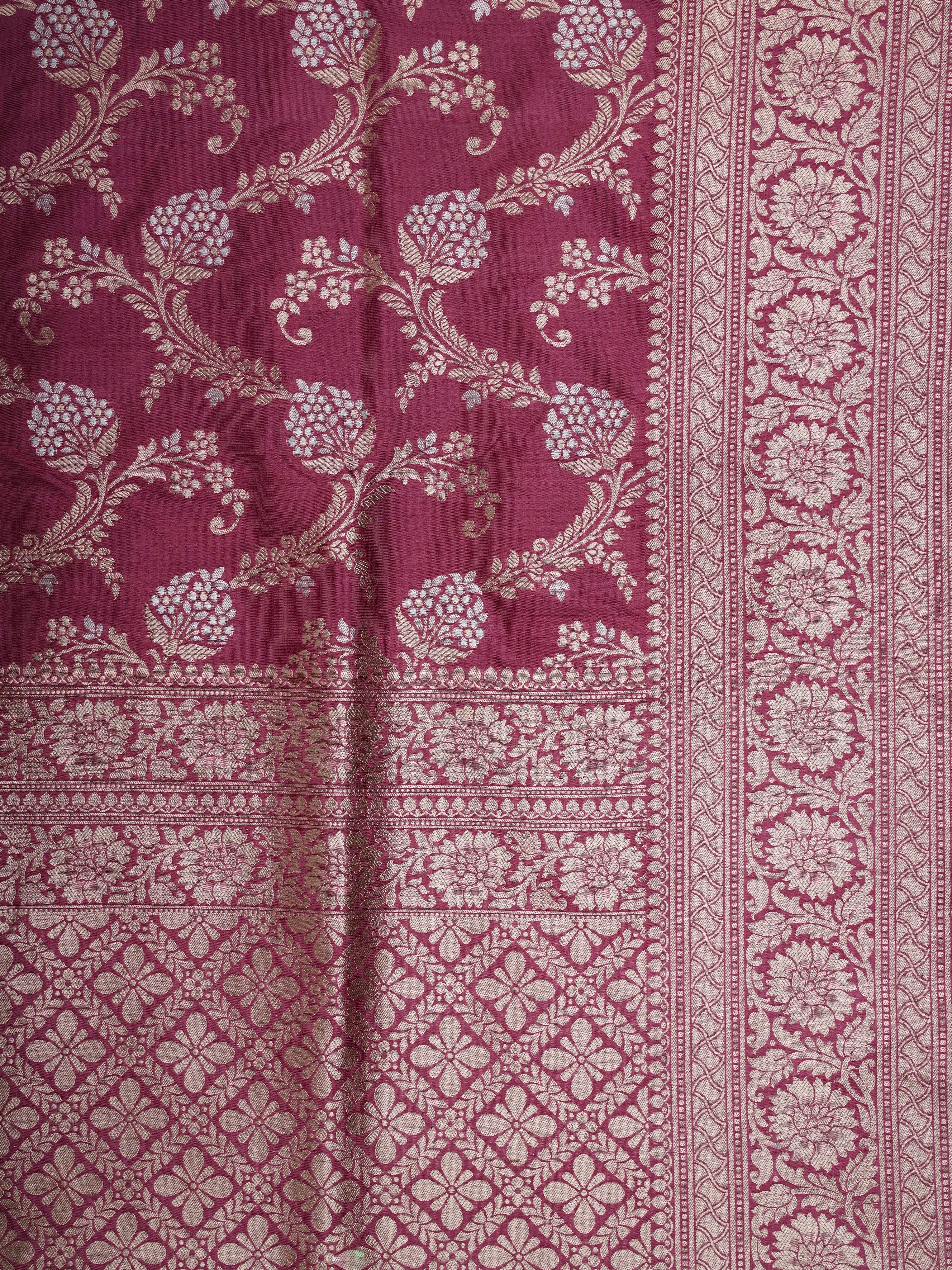 Katan Pink 100% Pure Katan Silk - Manoranjitham Weaves - Handloom Store