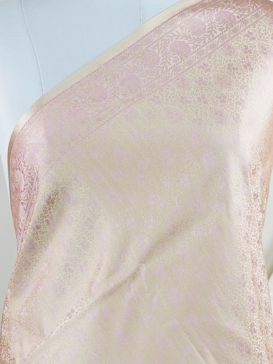 Katan Cream Semi Mushru - Manoranjitham Weaves - Handloom Store