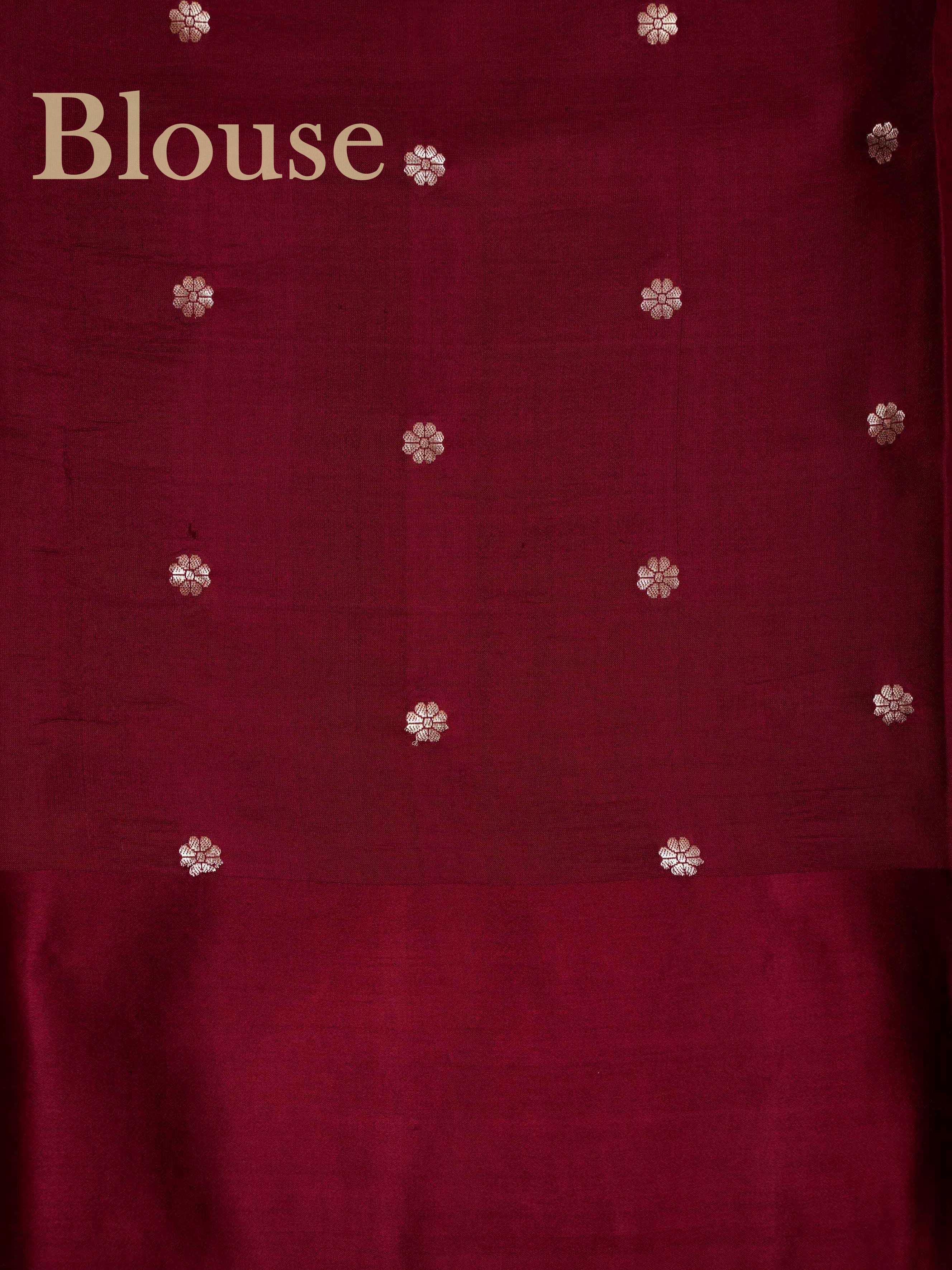 Katan Red 100% Pure Katan Silk - Manoranjitham Weaves - Handloom Store