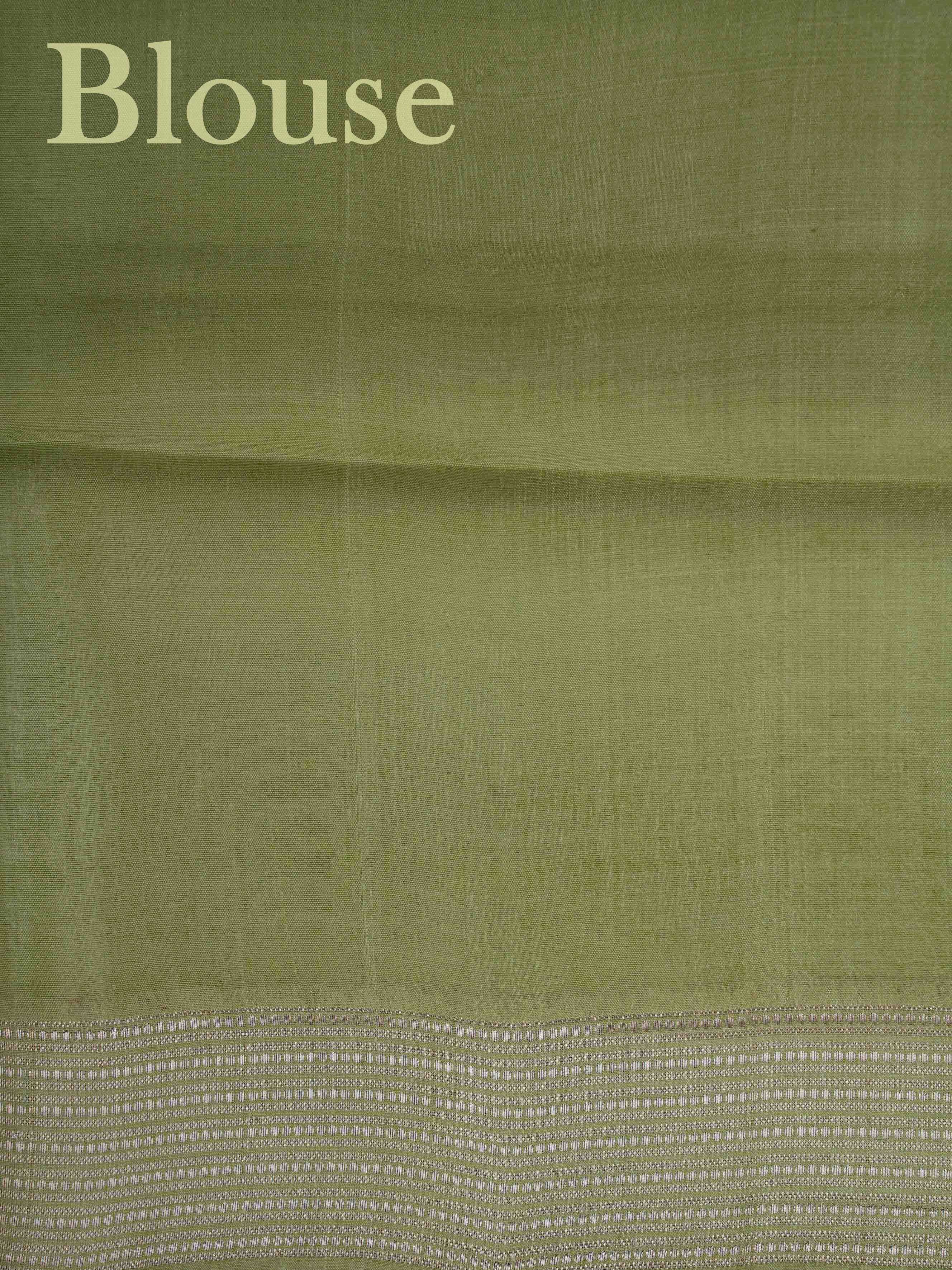 Katan Ice Green 100% Pure Katan Soft Silk - Manoranjitham Weaves - Handloom Store