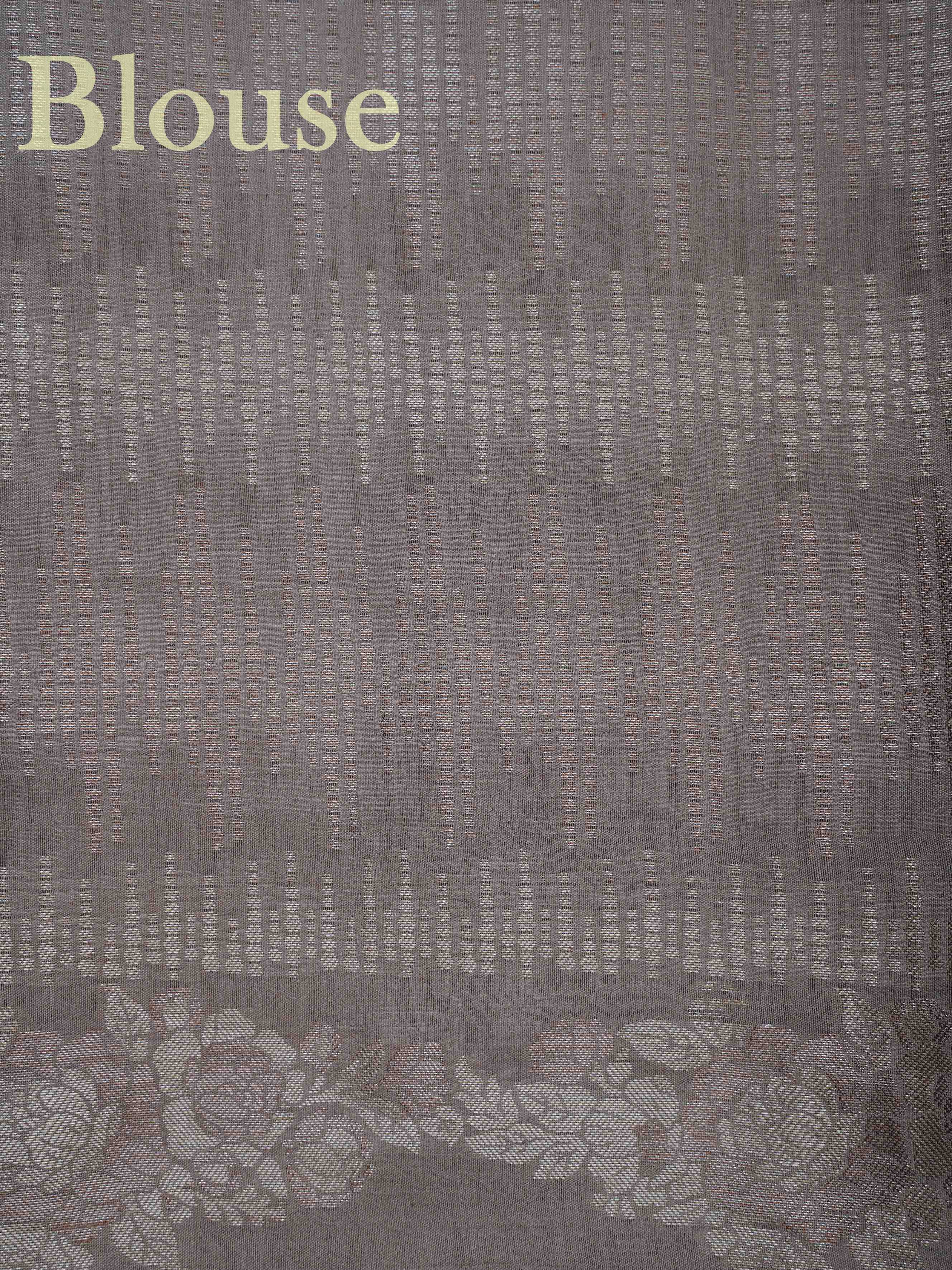 Katan Grey 100% Pure Katan Soft Silk - Manoranjitham Weaves - Handloom Store