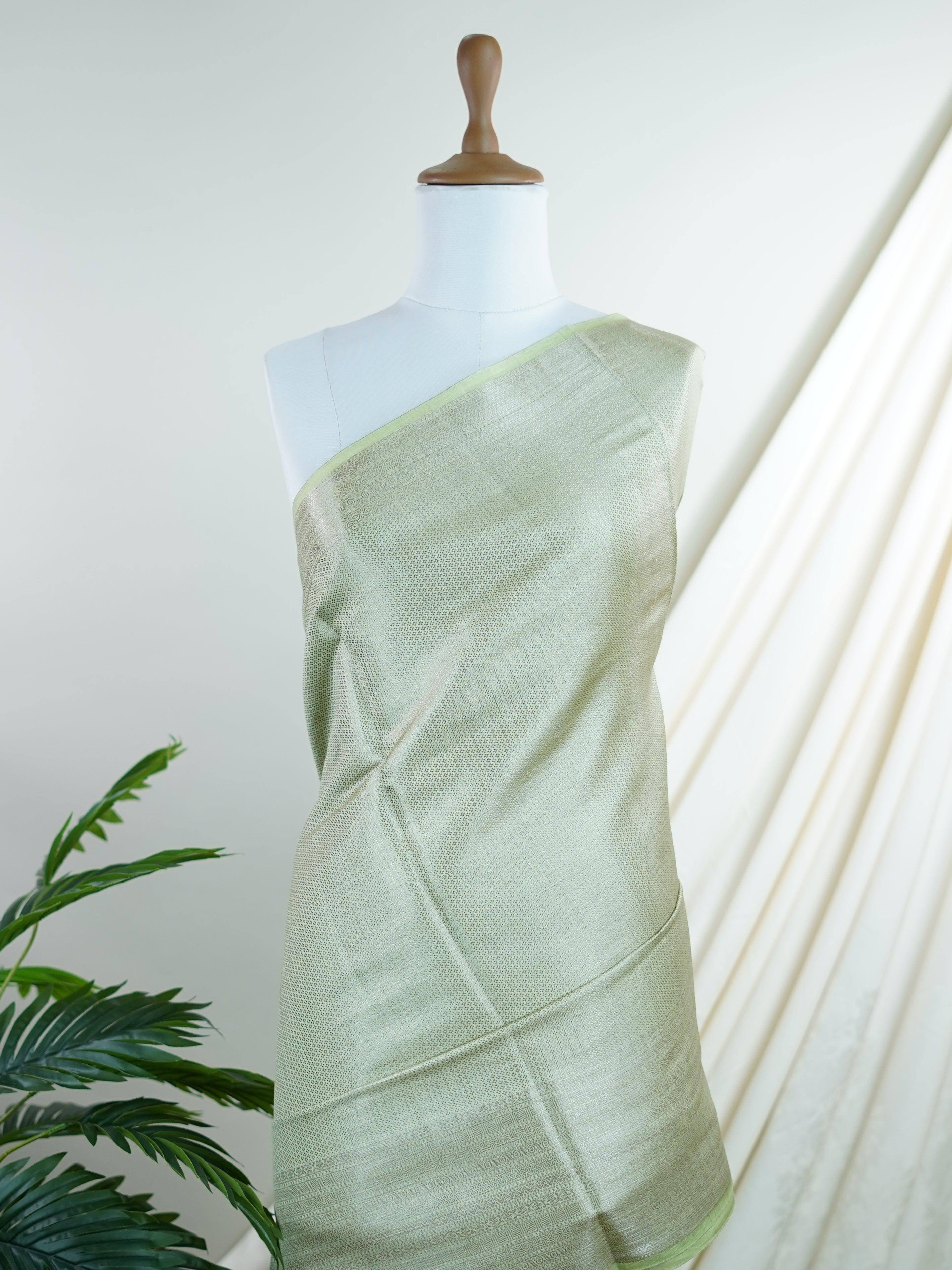 Chiniya Silk Teal Green 100% Pure Katan Soft Silk - Manoranjitham Weaves - Handloom Store