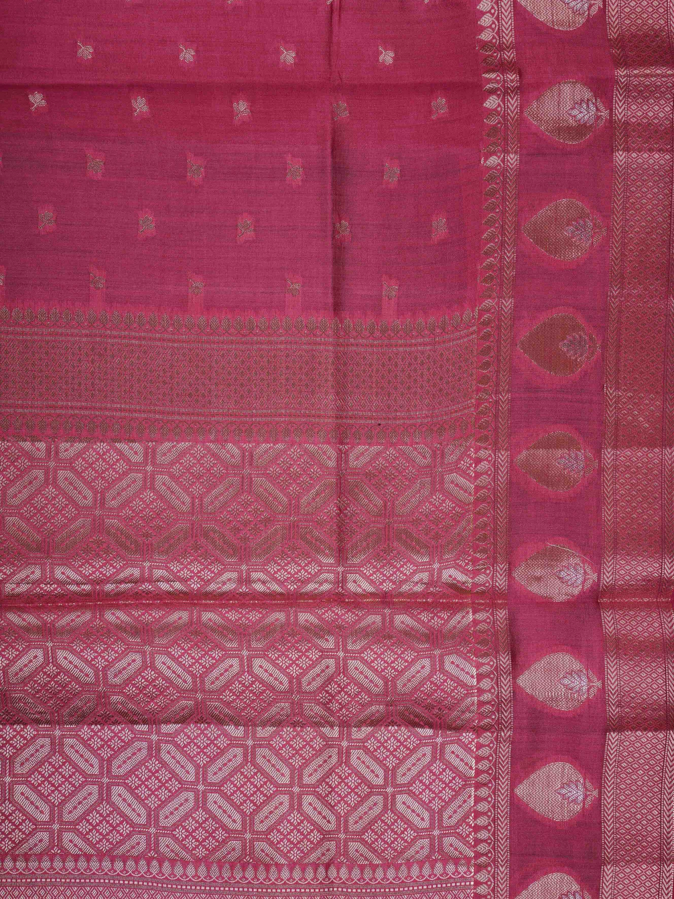 Chiniya Silk Pink 100% Pure Katan Soft Silk - Manoranjitham Weaves - Handloom Store