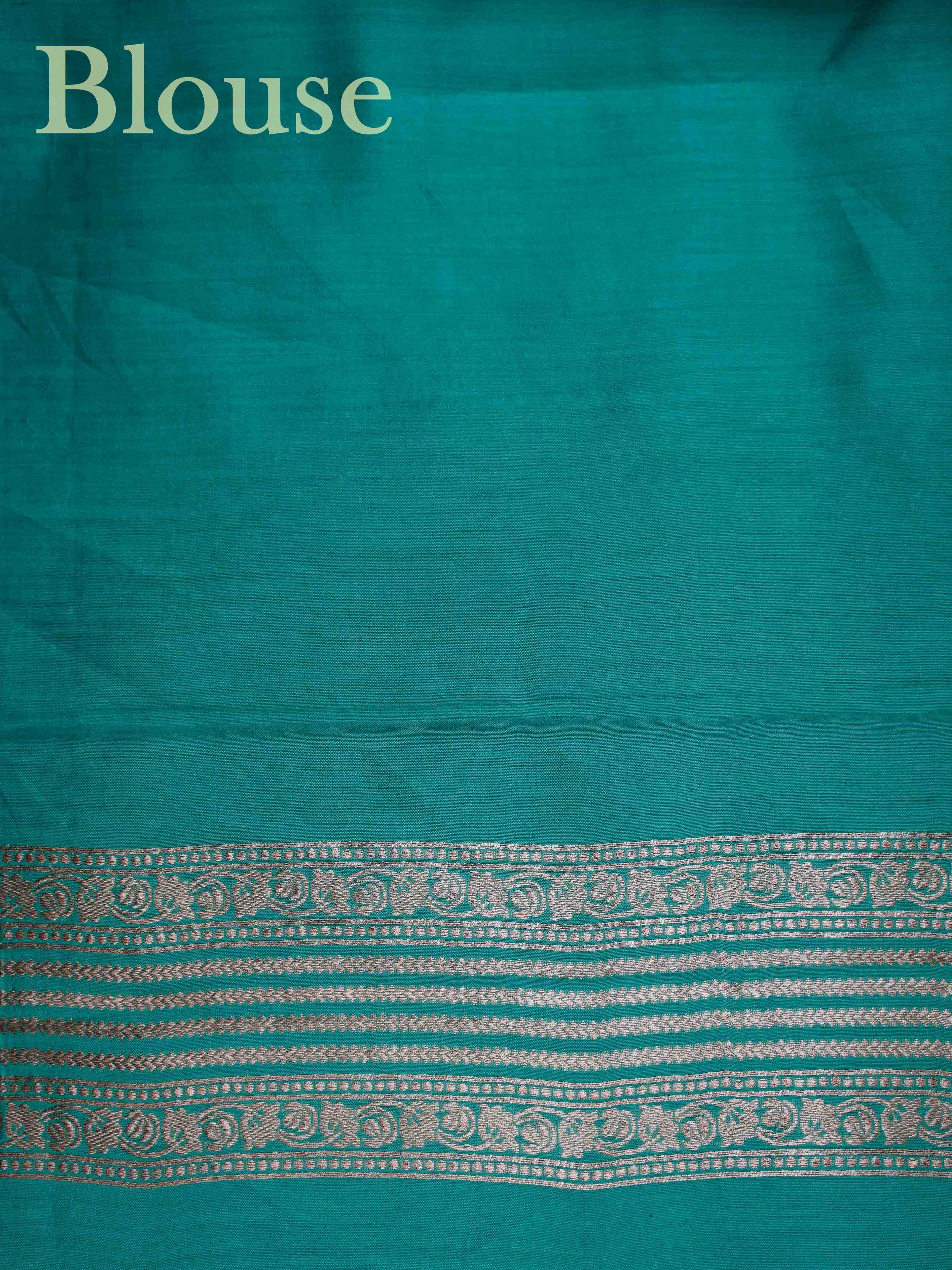 Chiniya Silk Green 100% Pure Katan Soft Silk - Manoranjitham Weaves - Handloom Store