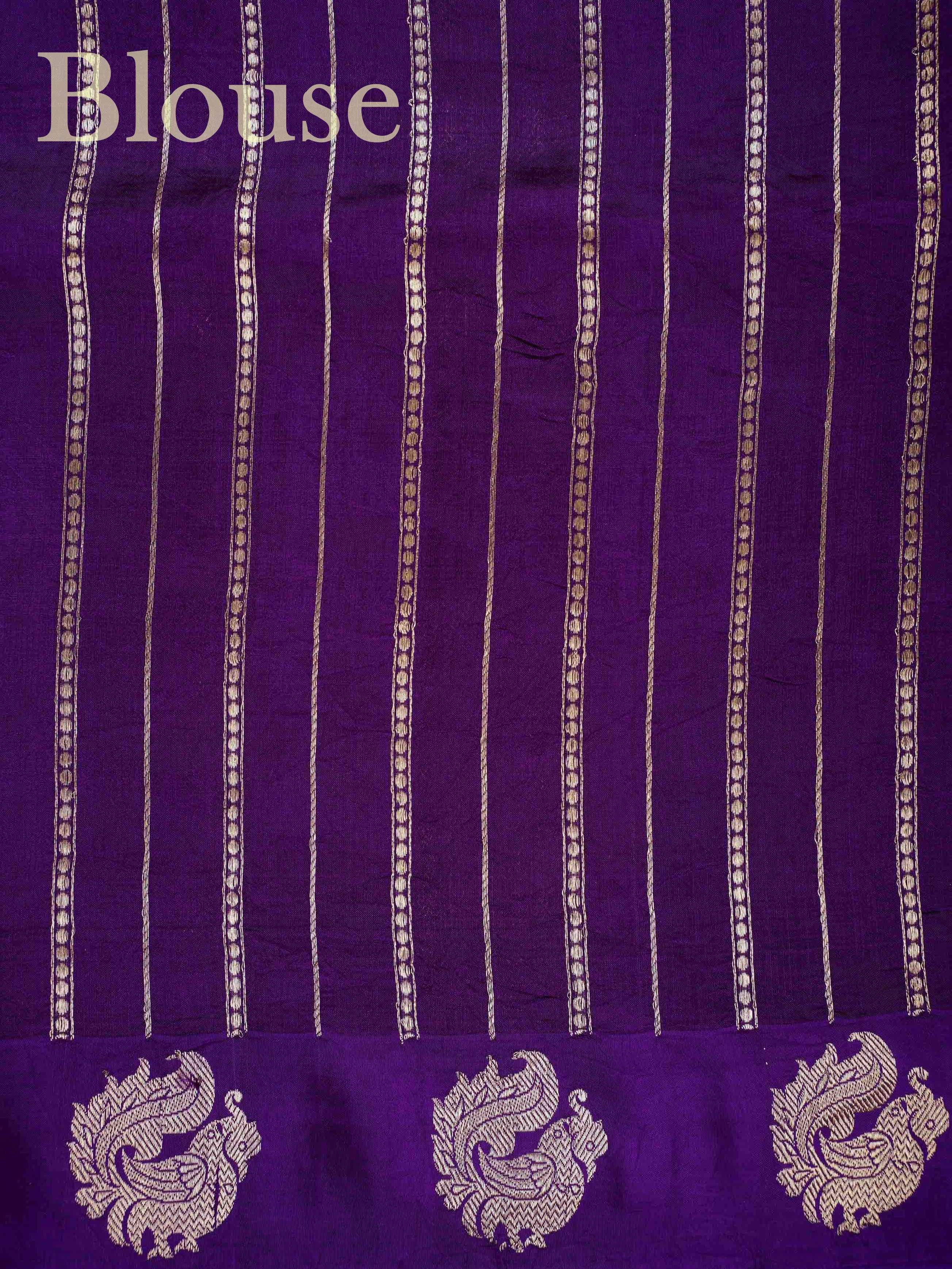 Katan Purple 100% Pure Silk - Manoranjitham Weaves - Handloom Store