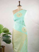 Chakravakam – Powder Blue Handloom Gadwal Silk Saree | Pure Silk | Zari Border
