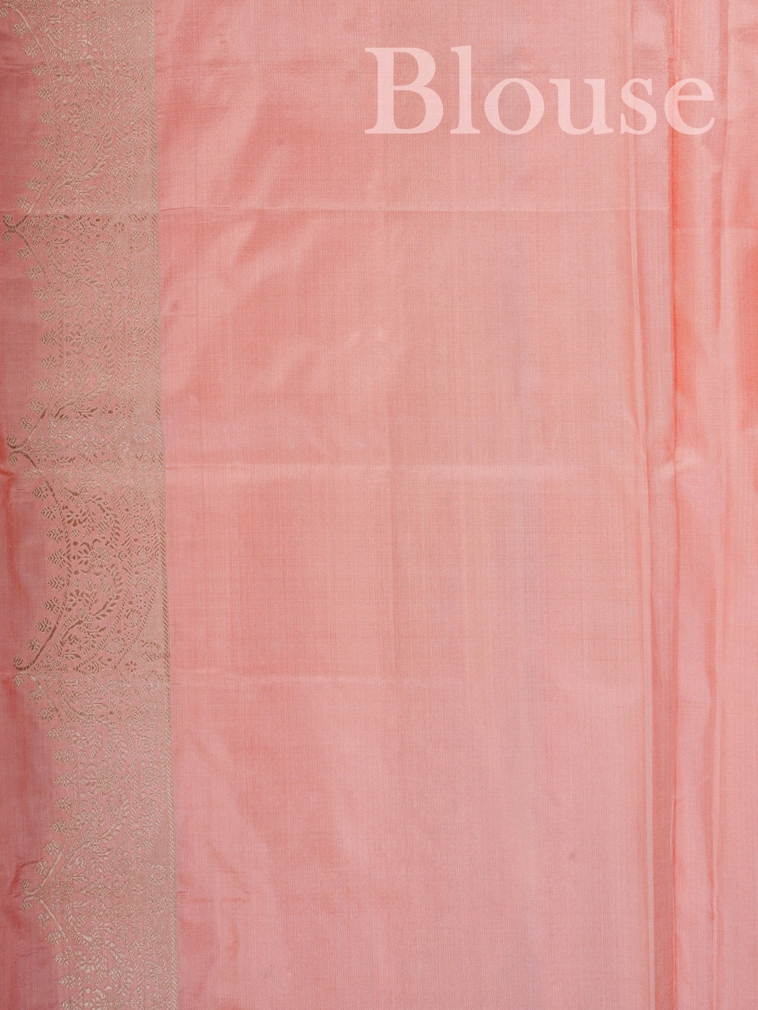 Katan Peach 100% Pure Katan Silk - Manoranjitham Weaves - Handloom Store