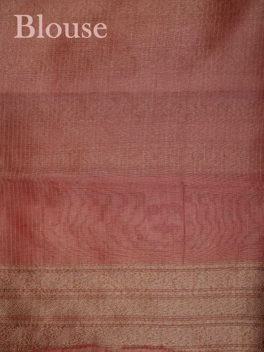 Tissue Pink 100% Pure Tissue - Manoranjitham Weaves - Handloom Store