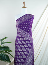 Katan Violet Katan Semi Silk - Manoranjitham Weaves - Handloom Store