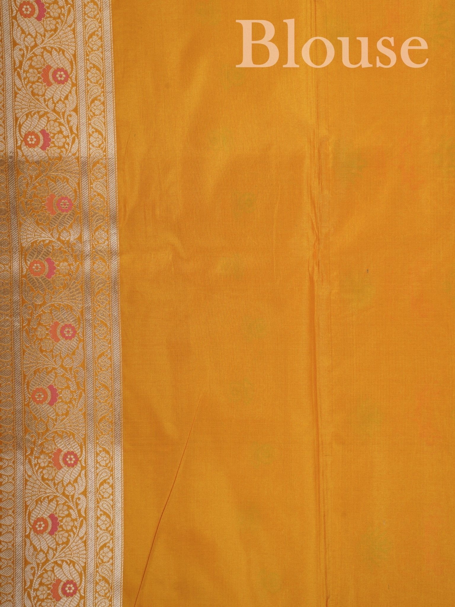 Katan Mustard Yellow 100% Pure Katan Silk - Manoranjitham Weaves - Handloom Store