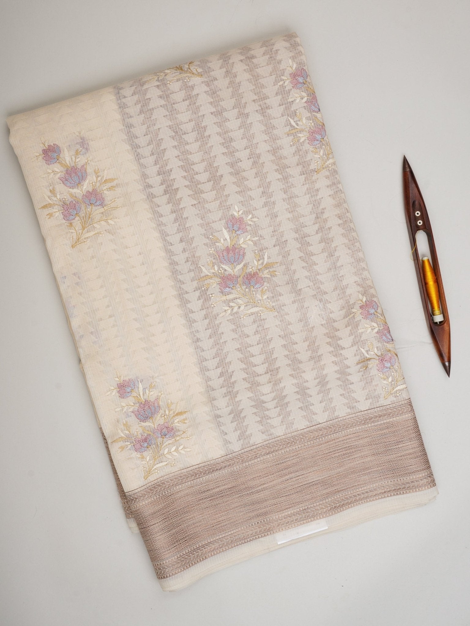 Kota Cream Kota - Manoranjitham Weaves - Handloom Store