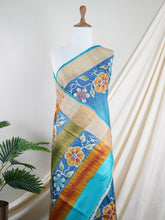 Tussars Royal Blue 100% Pure Tussar - Manoranjitham Weaves - Handloom Store