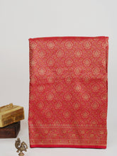 Katan Red Semi Mushru - Manoranjitham Weaves - Handloom Store