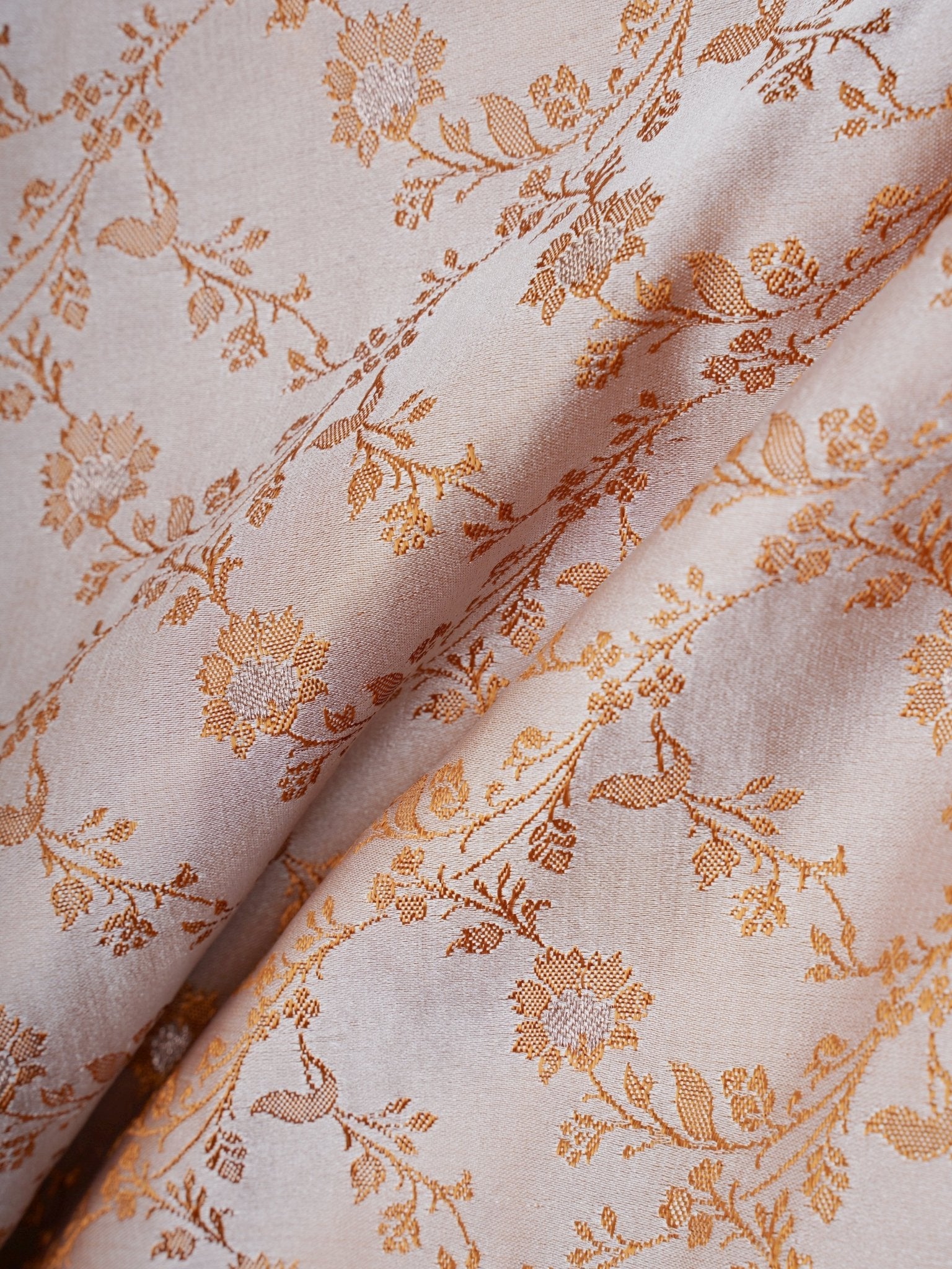 Katan Cream Katan Semi Silk - Manoranjitham Weaves - Handloom Store