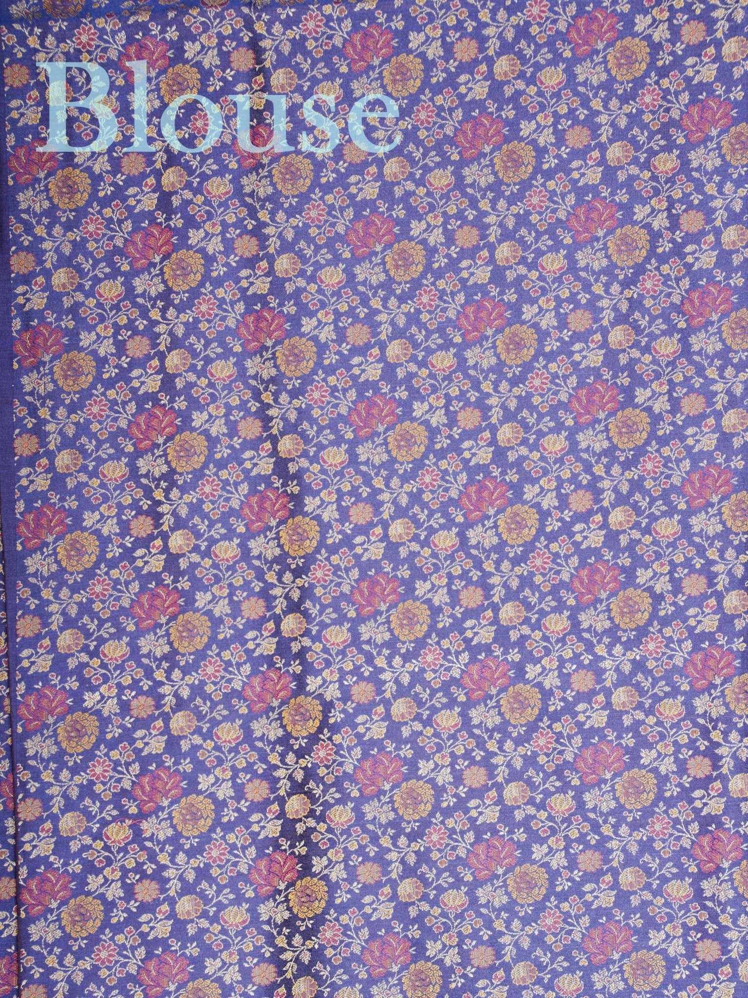 Katan Royal Blue Semi Mushru - Manoranjitham Weaves - Handloom Store