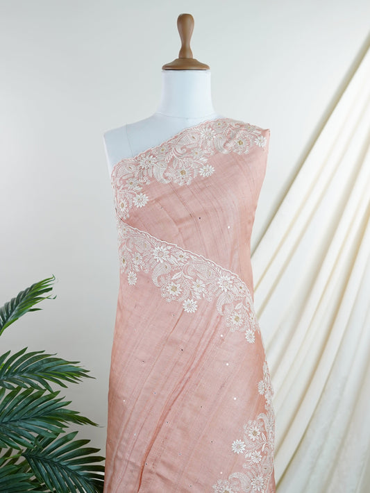 Tussars Wheat 100% Pure Tussar - Manoranjitham Weaves - Handloom Store