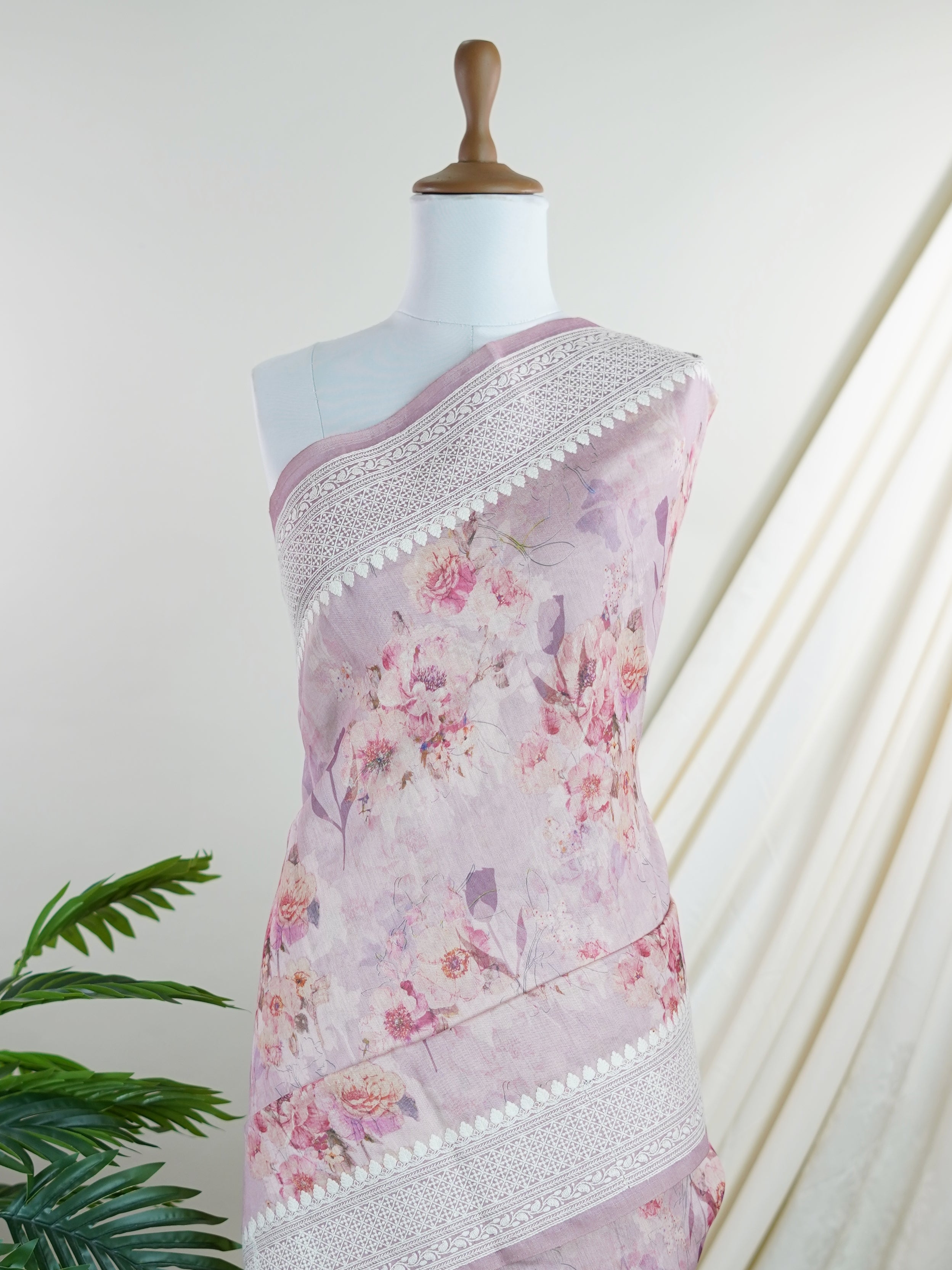 Tussars Purple Semi Tussar - Manoranjitham Weaves - Handloom Store