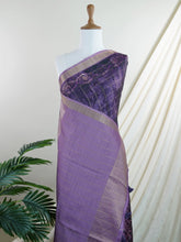 Tussars Violet Semi Tussar - Manoranjitham Weaves - Handloom Store