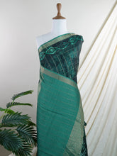 Tussars Black Semi Tussar - Manoranjitham Weaves - Handloom Store