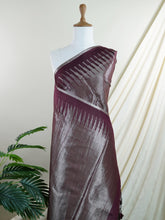 Tussars Maroon Semi Tussar - Manoranjitham Weaves - Handloom Store