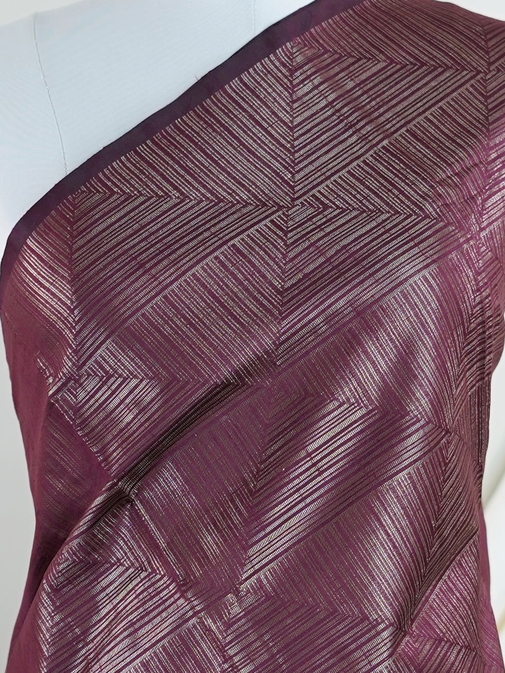Tussars Maroon Semi Tussar - Manoranjitham Weaves - Handloom Store