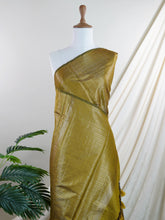Tussars Olive Green Semi Tussar - Manoranjitham Weaves - Handloom Store