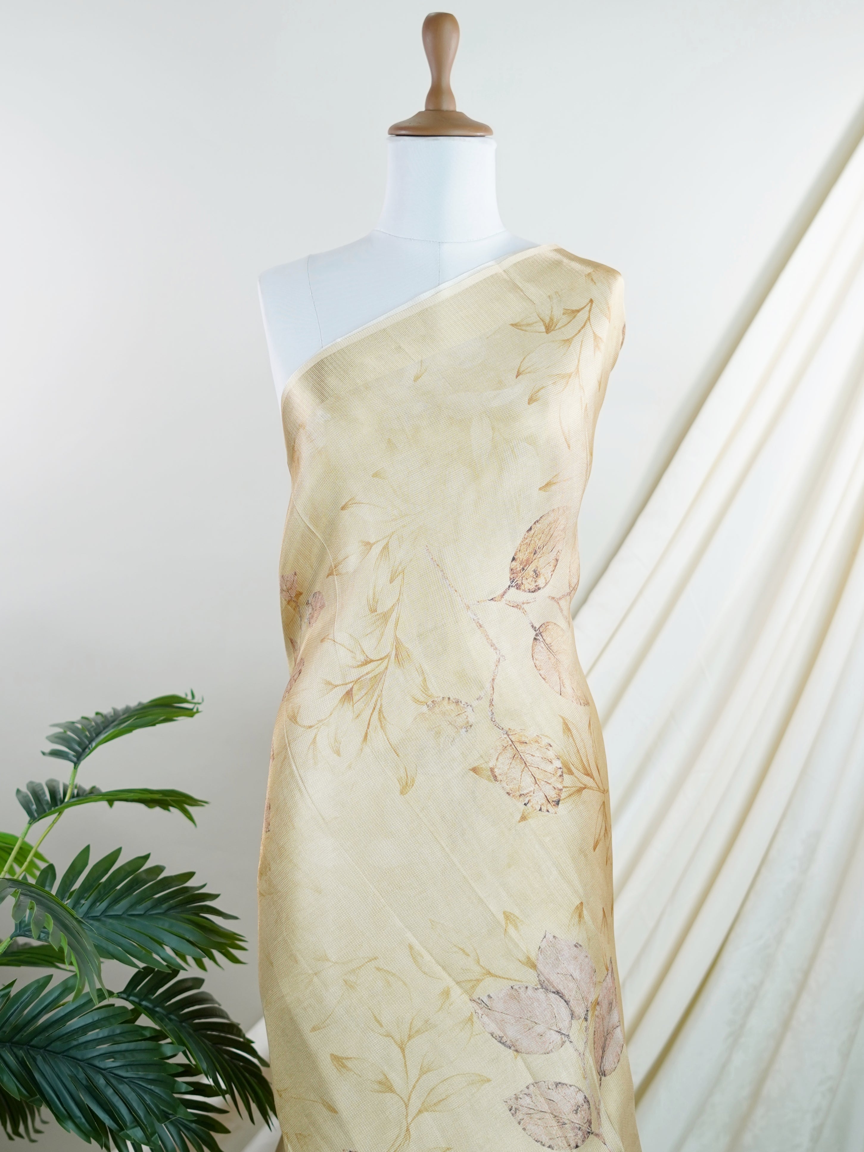 tissue Beige Semi Tissue - Manoranjitham Weaves - Handloom Store