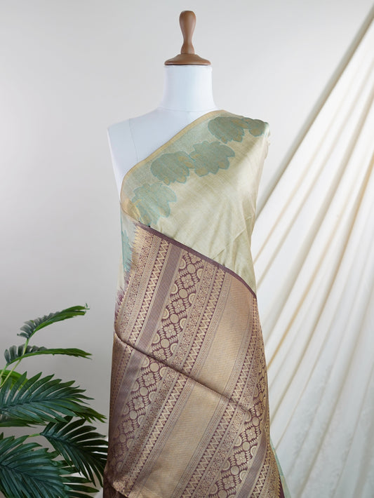 Fancy Green Fancy - Manoranjitham Weaves - Handloom Store