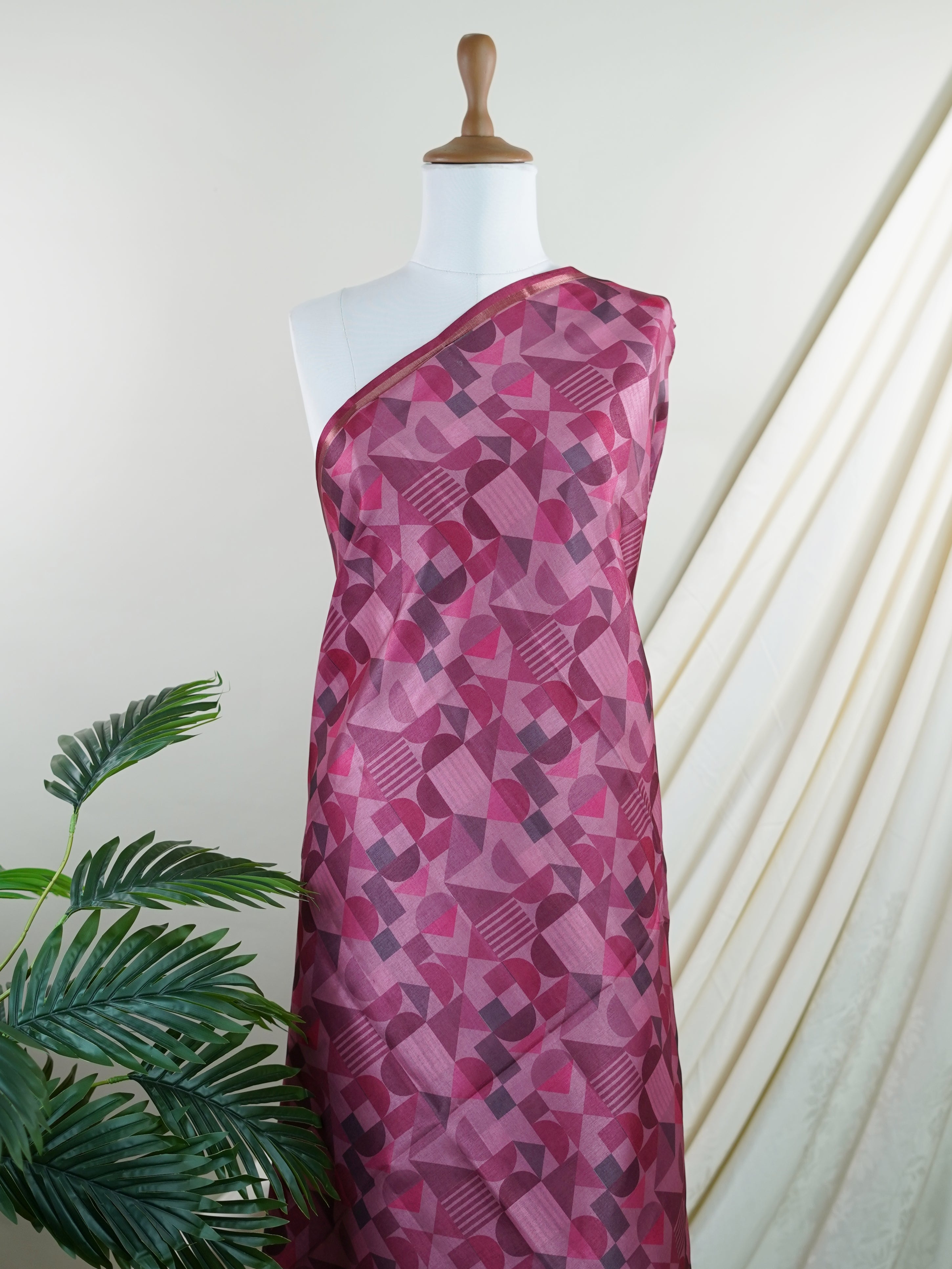 Katan Cream Semi Silk - Manoranjitham Weaves - Handloom Store