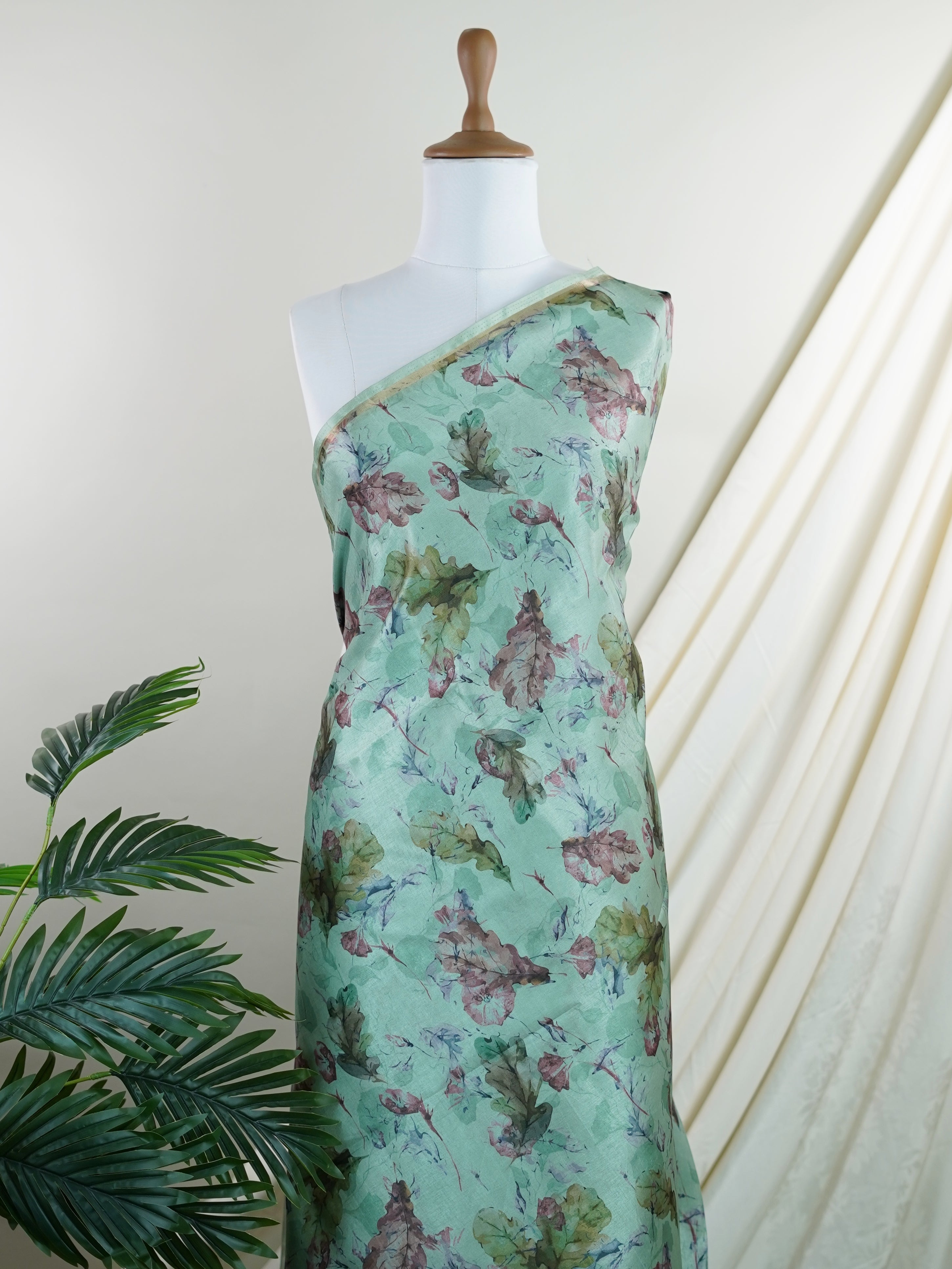 Katan Cream Semi Silk - Manoranjitham Weaves - Handloom Store