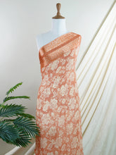 Satin Orange Chiffon - Manoranjitham Weaves - Handloom Store