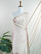 Mushru Beige Semi Mushru - Manoranjitham Weaves - Handloom Store