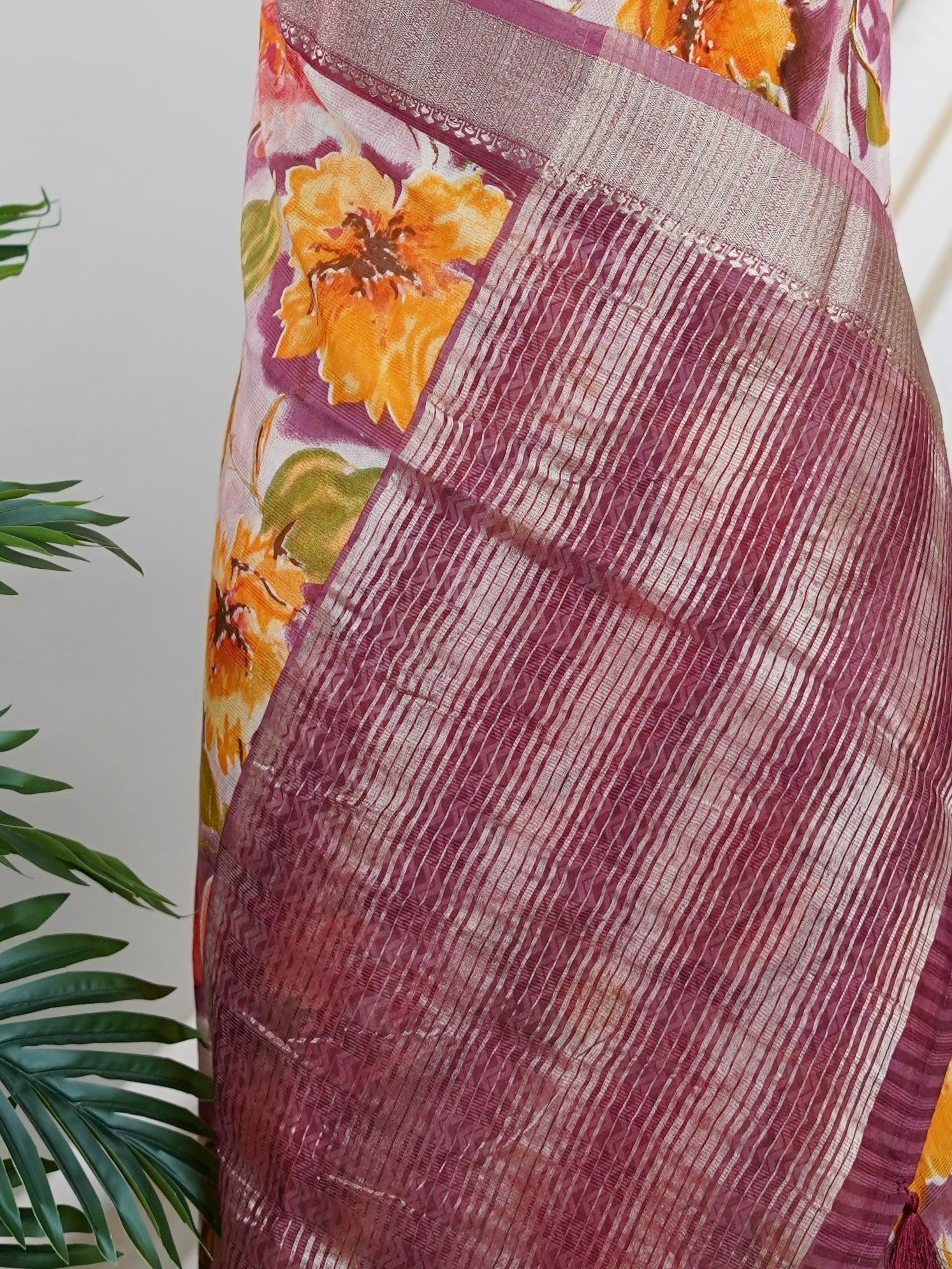 Mushru Purple Silk Cotton - Manoranjitham Weaves - Handloom Store