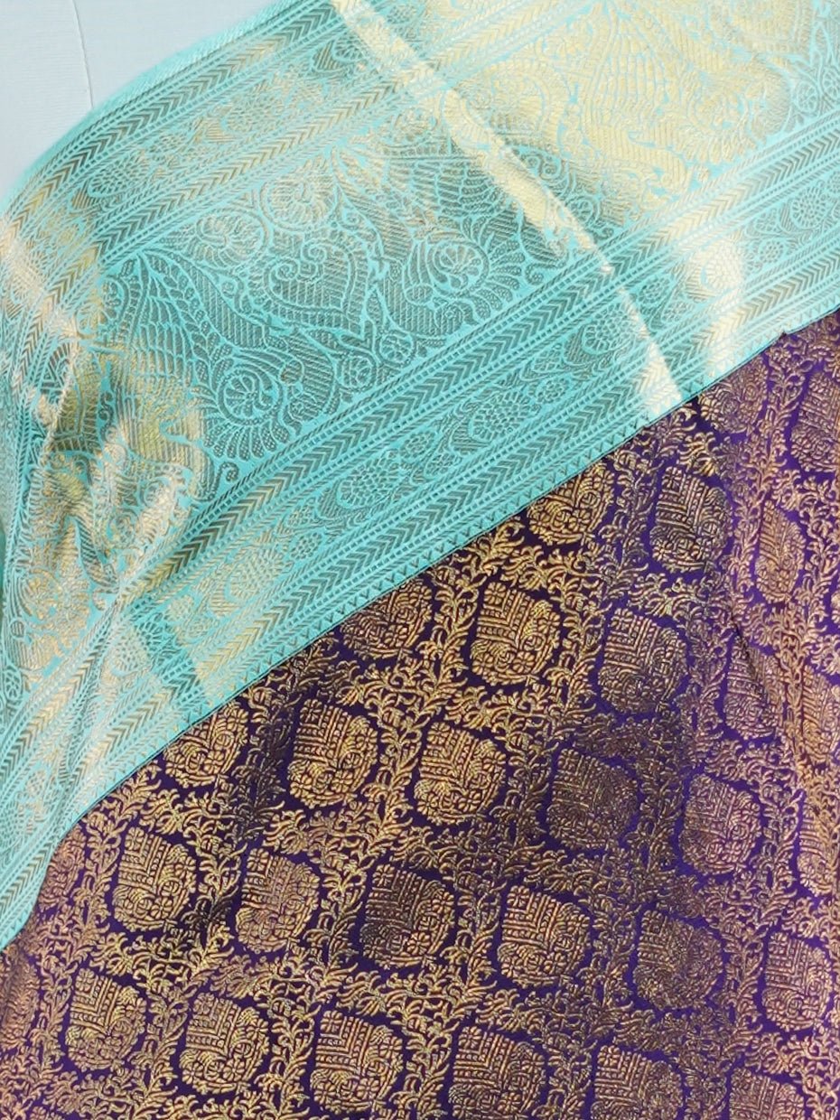 Kanchipuram Silk Cream 100% Pure Silk - Manoranjitham Weaves - Handloom Store