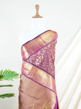 Kanchipuram Silk wine 100% Pure Silk - Manoranjitham Weaves - Handloom Store
