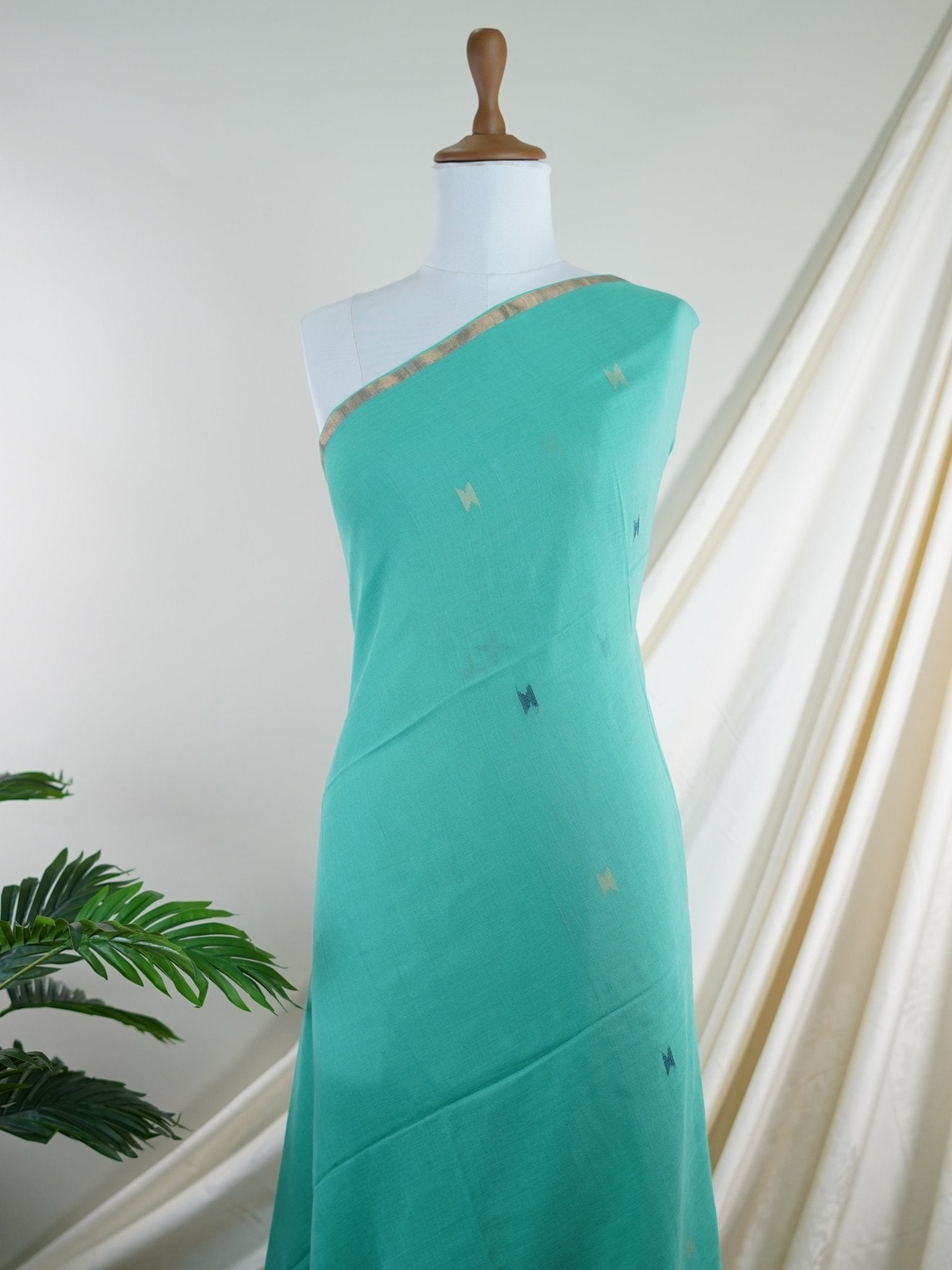 Cotton Blue 100% Pure Cotton - Manoranjitham Weaves - Handloom Store