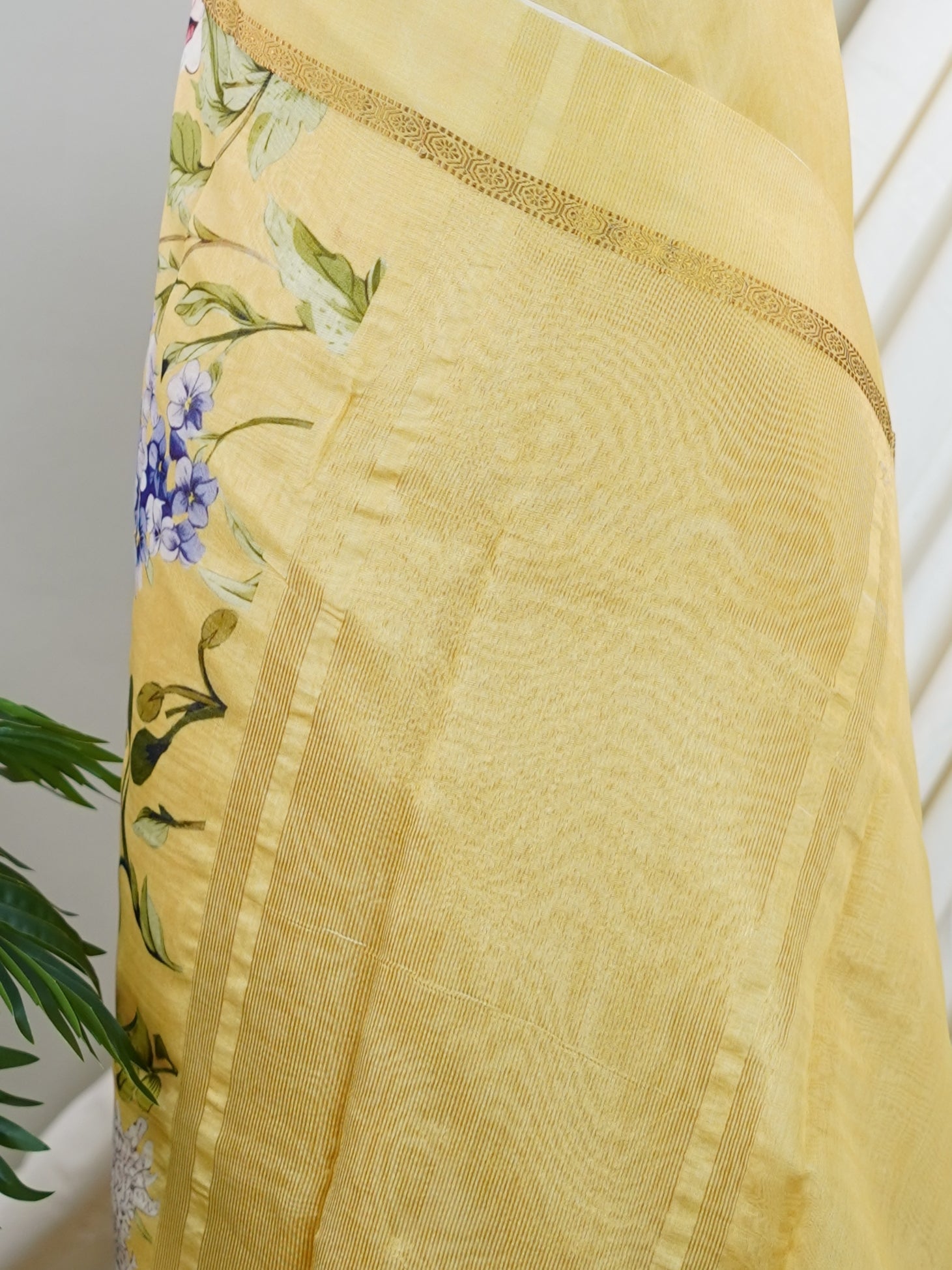Cotton Yellow Silk Cotton - Manoranjitham Weaves - Handloom Store
