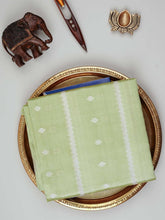 Katan Ice Green 100% Pure Katan Soft Silk - Manoranjitham Weaves - Handloom Store