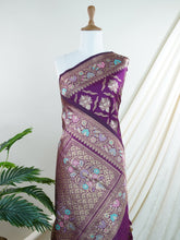 Katan Purple Katan Semi Silk - Manoranjitham Weaves - Handloom Store