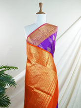 Venkatagiri Silk Purple 100% Pure Silk - Manoranjitham Weaves - Handloom Store