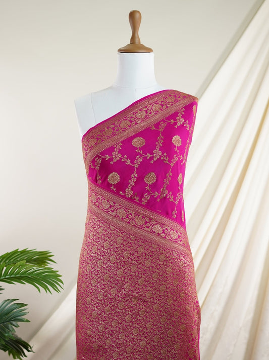 Crepe Pink 100% Pure Crepe - Manoranjitham Weaves - Handloom Store