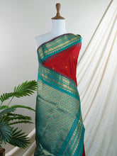 Gadwal Silk Red 100% Pure Silk - Manoranjitham Weaves - Handloom Store