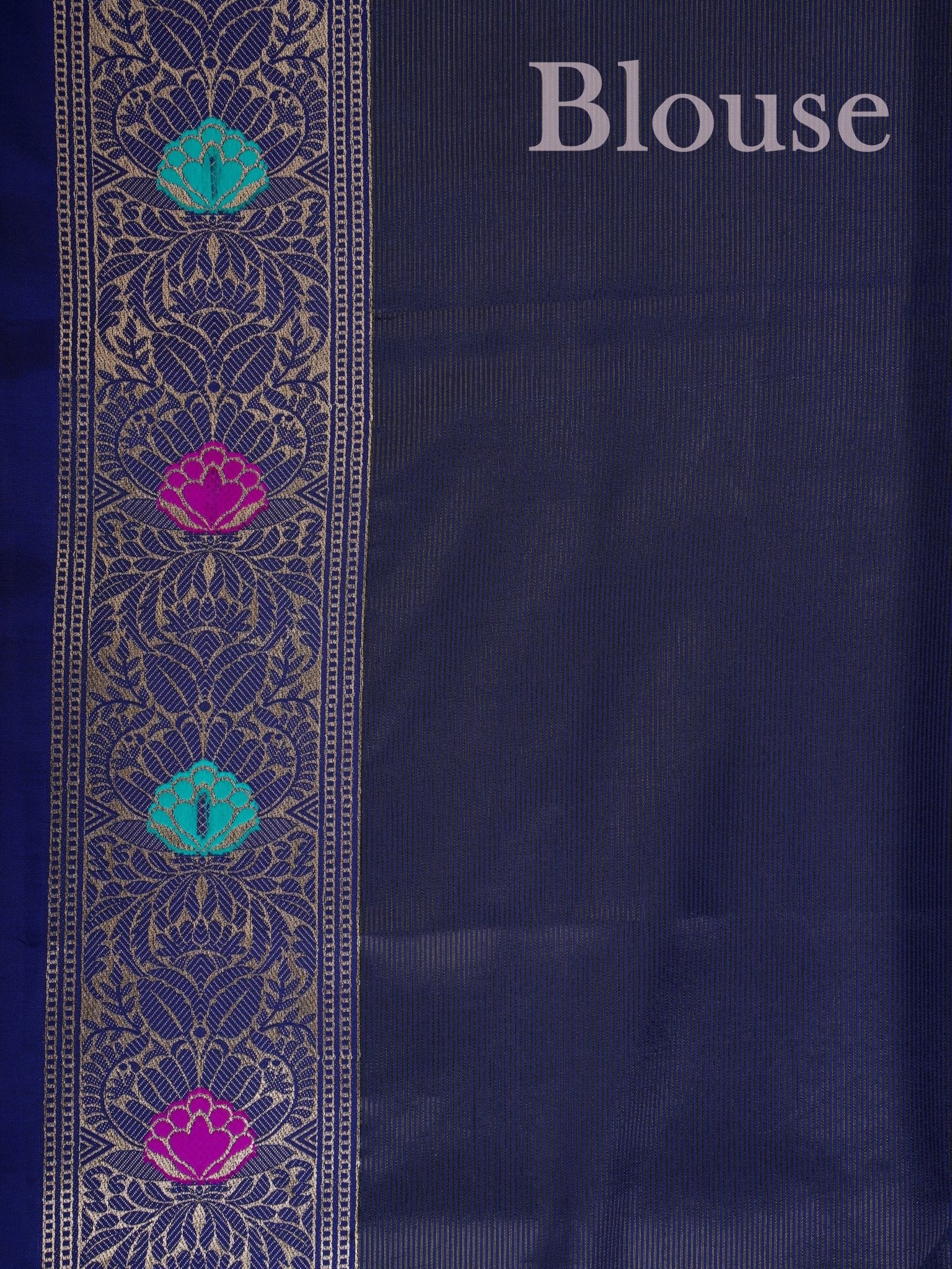 Katan Ink Blue Katan Semi Silk - Manoranjitham Weaves - Handloom Store