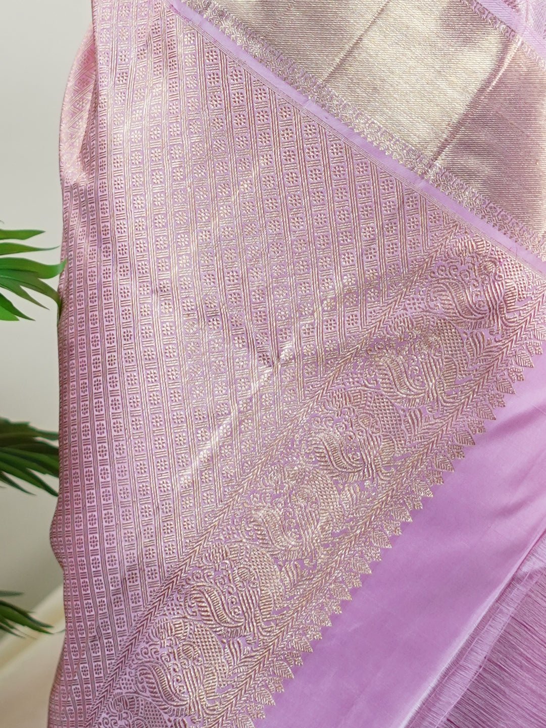 Kanchipuram Silk Baby Pink 100% Pure Silk - Manoranjitham Weaves - Handloom Store
