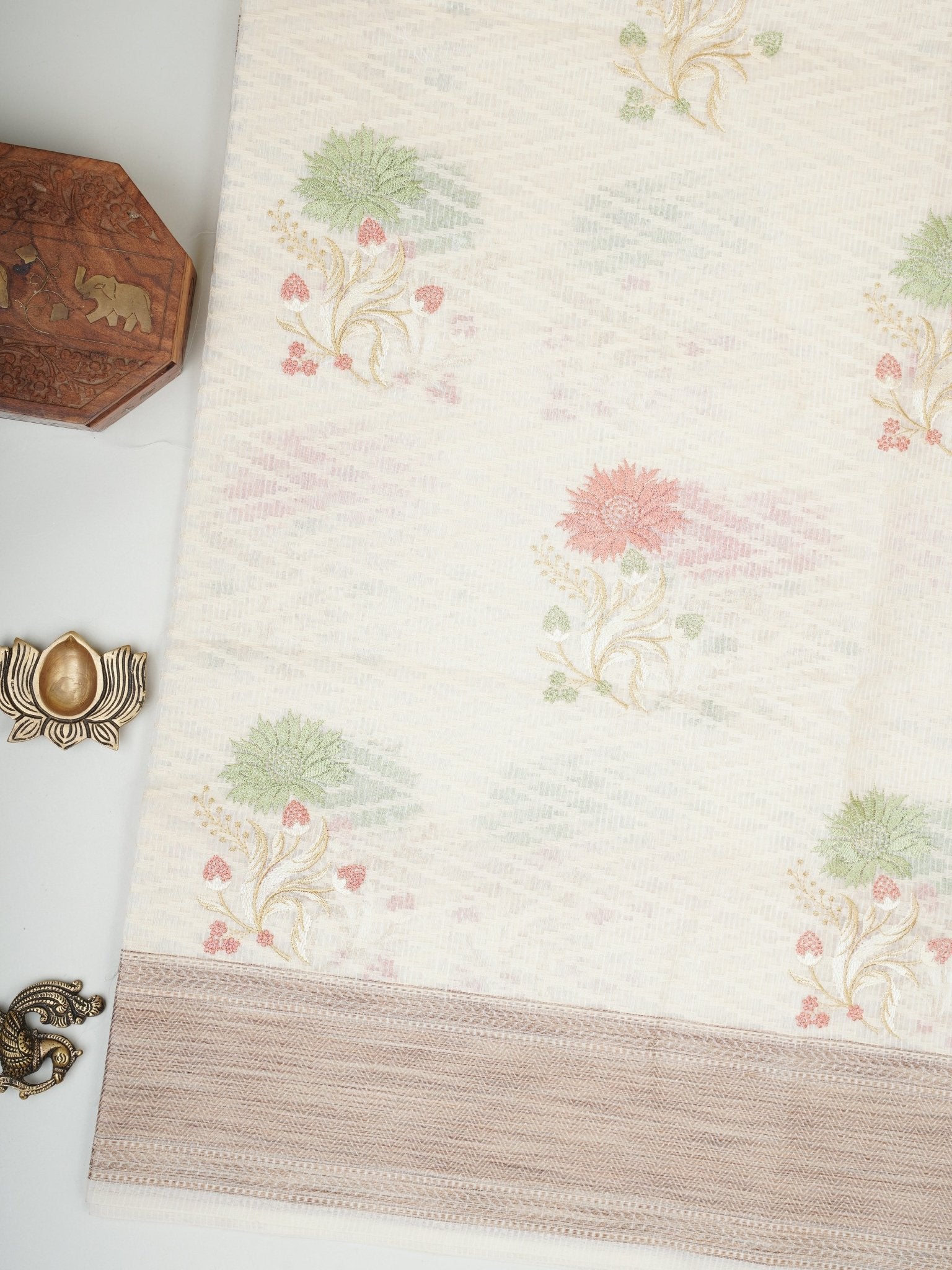 Kota Cream Kota - Manoranjitham Weaves - Handloom Store