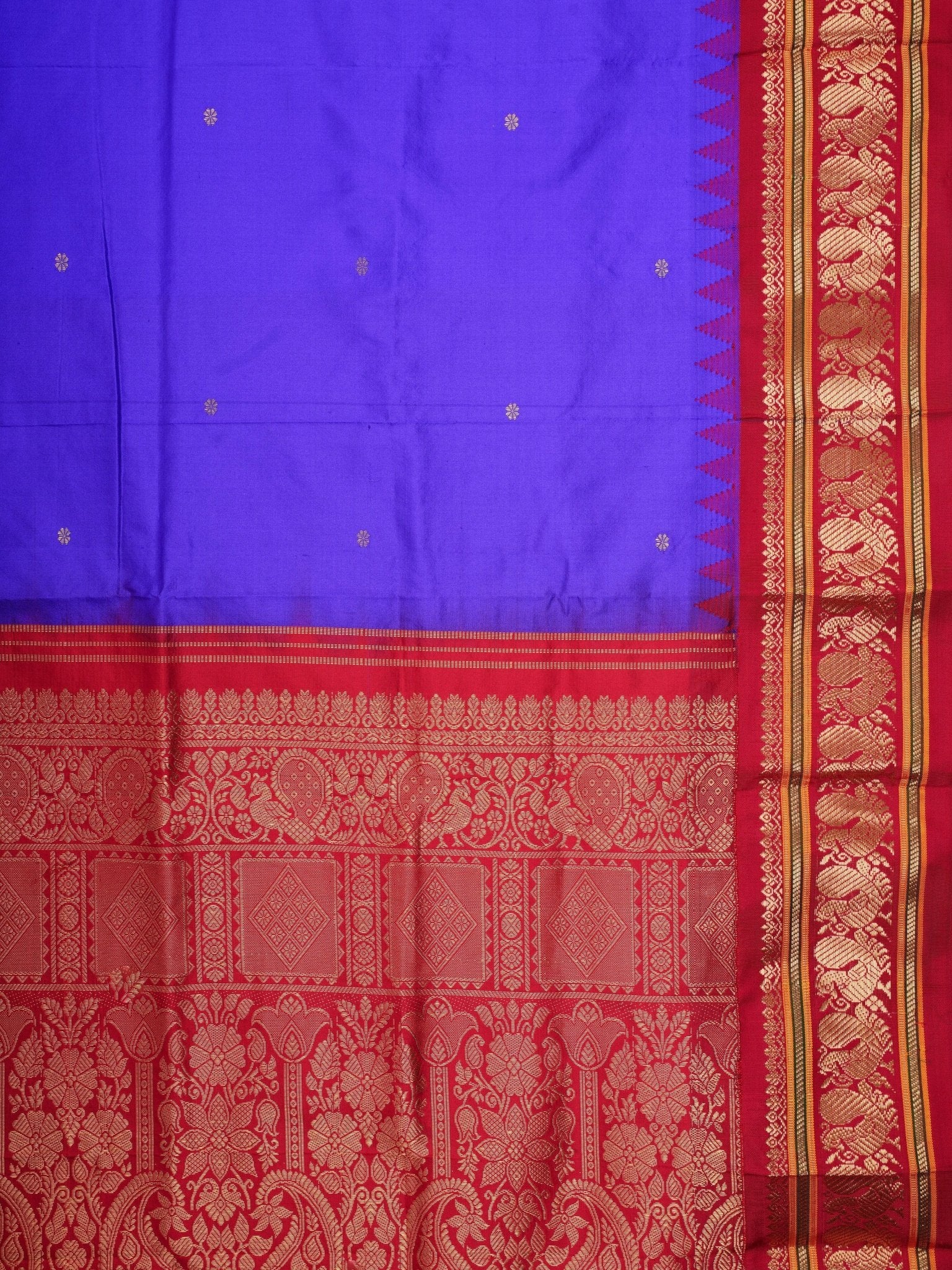 Narayanpet Purple 100% Pure Silk - Manoranjitham Weaves - Handloom Store