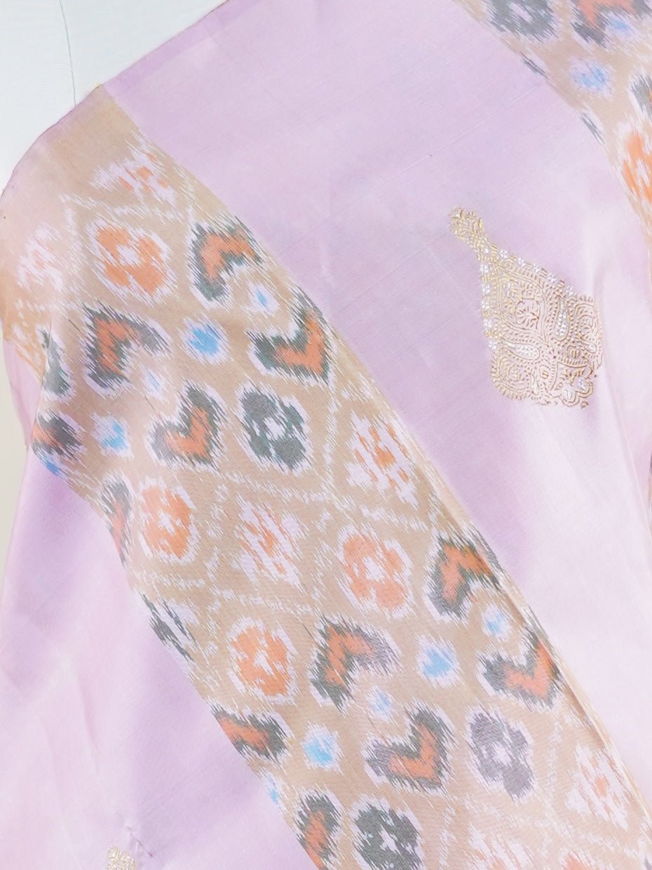 Kanchipuram Silk Lavander 100% Pure Silk - Manoranjitham Weaves - Handloom Store